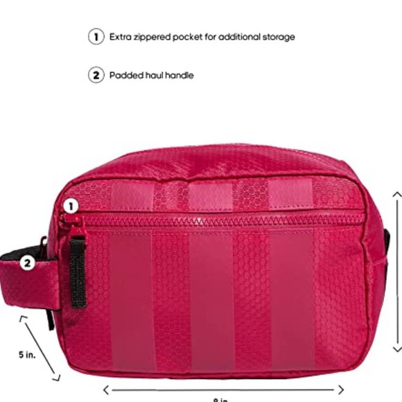 Adidas Team Toiletry Kit DOPP Travel Shower Bag BLACK NAVY OR PINK NWT - Picture 1 of 5
